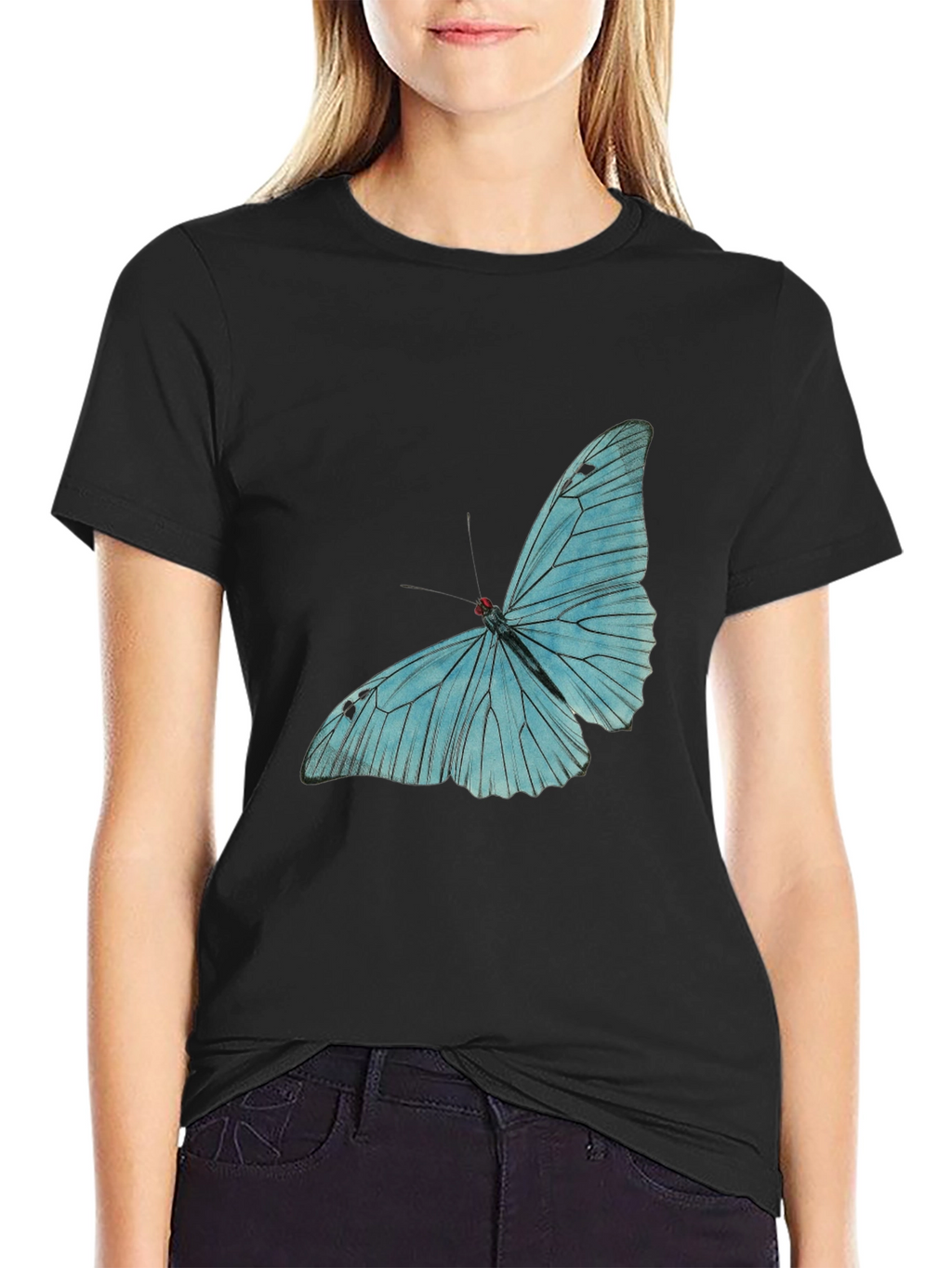 Butterfly Graphic Tee - Black Cotton Comfort