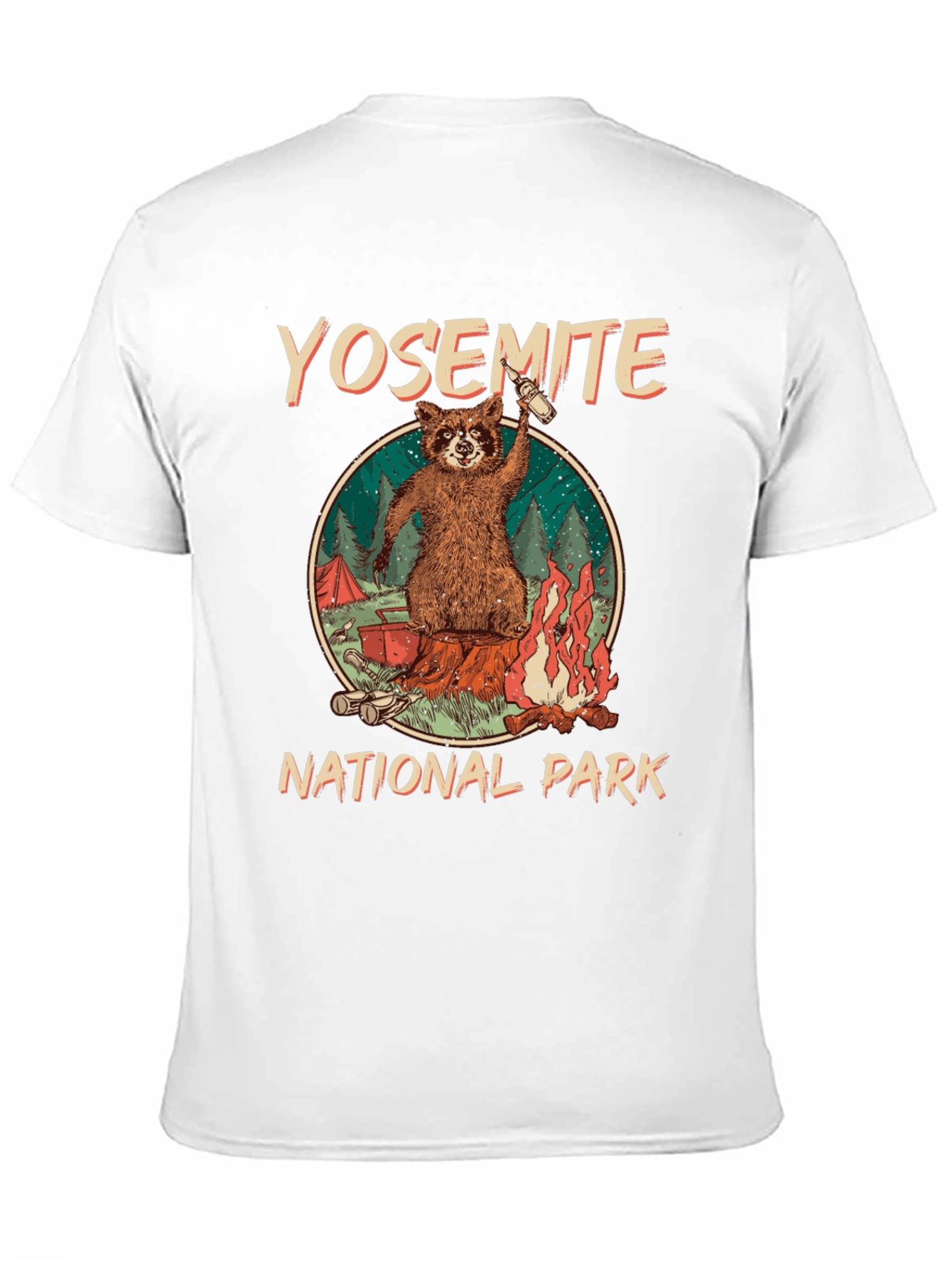 Yosemite National Park Raccoon Camping Graphic T-Shirt
