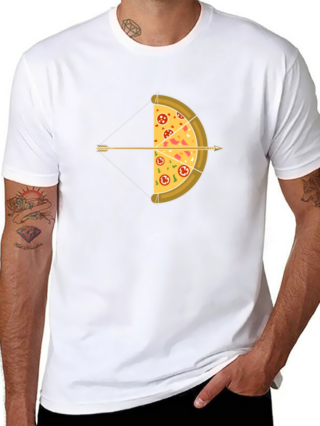 Pizza Archer T-Shirt: Foodie Bow and Arrow Graphic Tee
