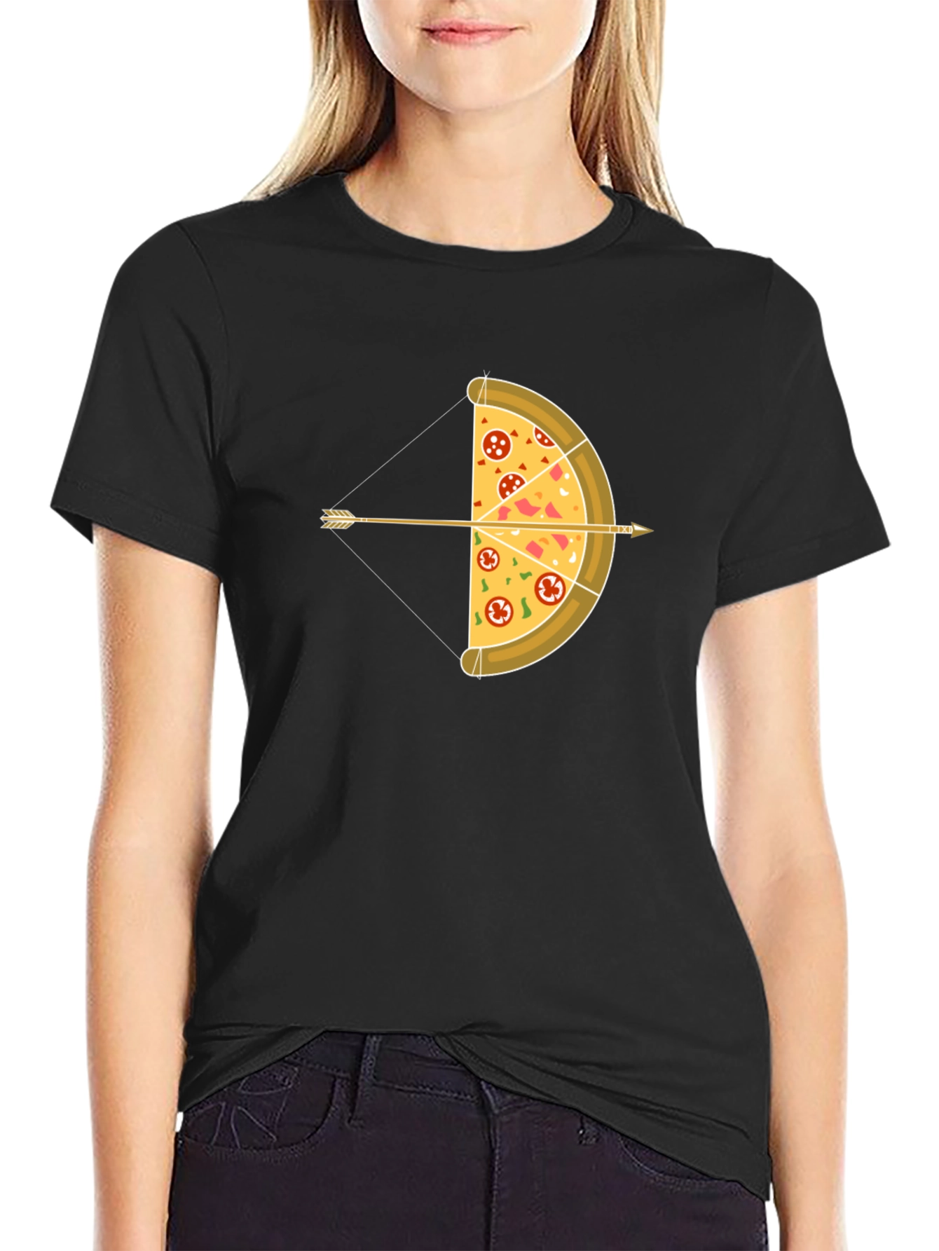Pizza Archer T-Shirt: Foodie Bow and Arrow Graphic Tee