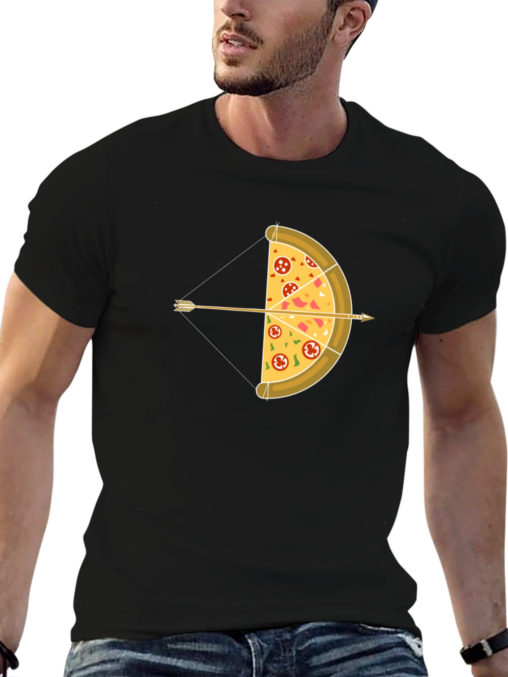 Pizza Archer T-Shirt: Foodie Bow and Arrow Graphic Tee