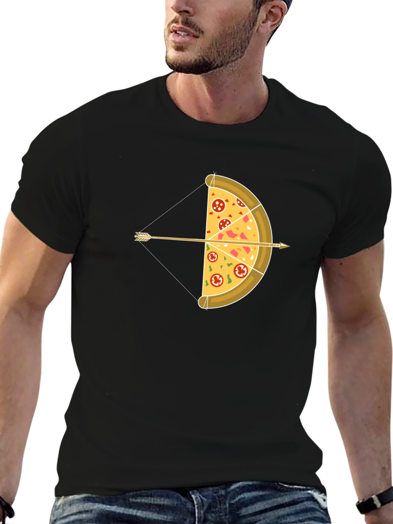 Pizza Archer T-Shirt: Foodie Bow and Arrow Graphic Tee