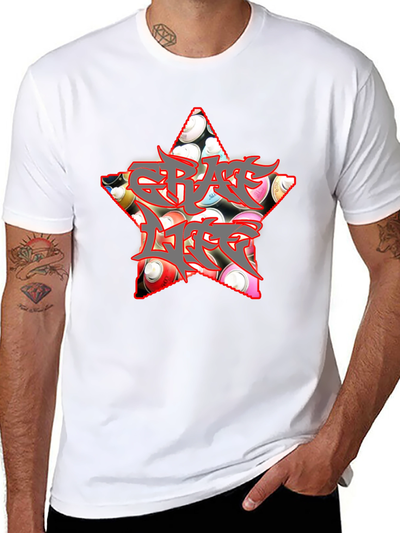 Graffiti Life Star T-Shirt - Unique Graphic Tee