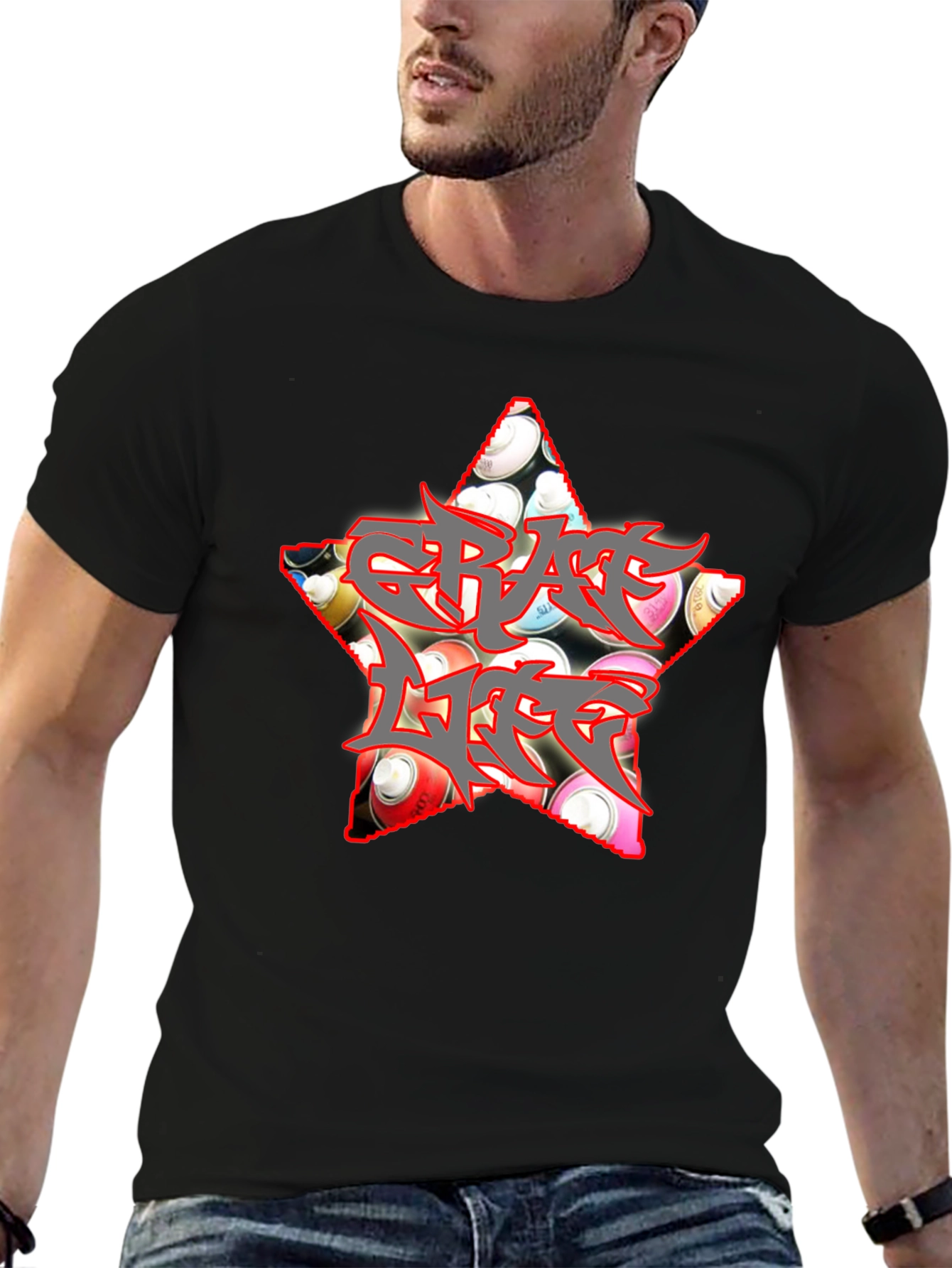 Graffiti Life Star T-Shirt - Unique Graphic Tee