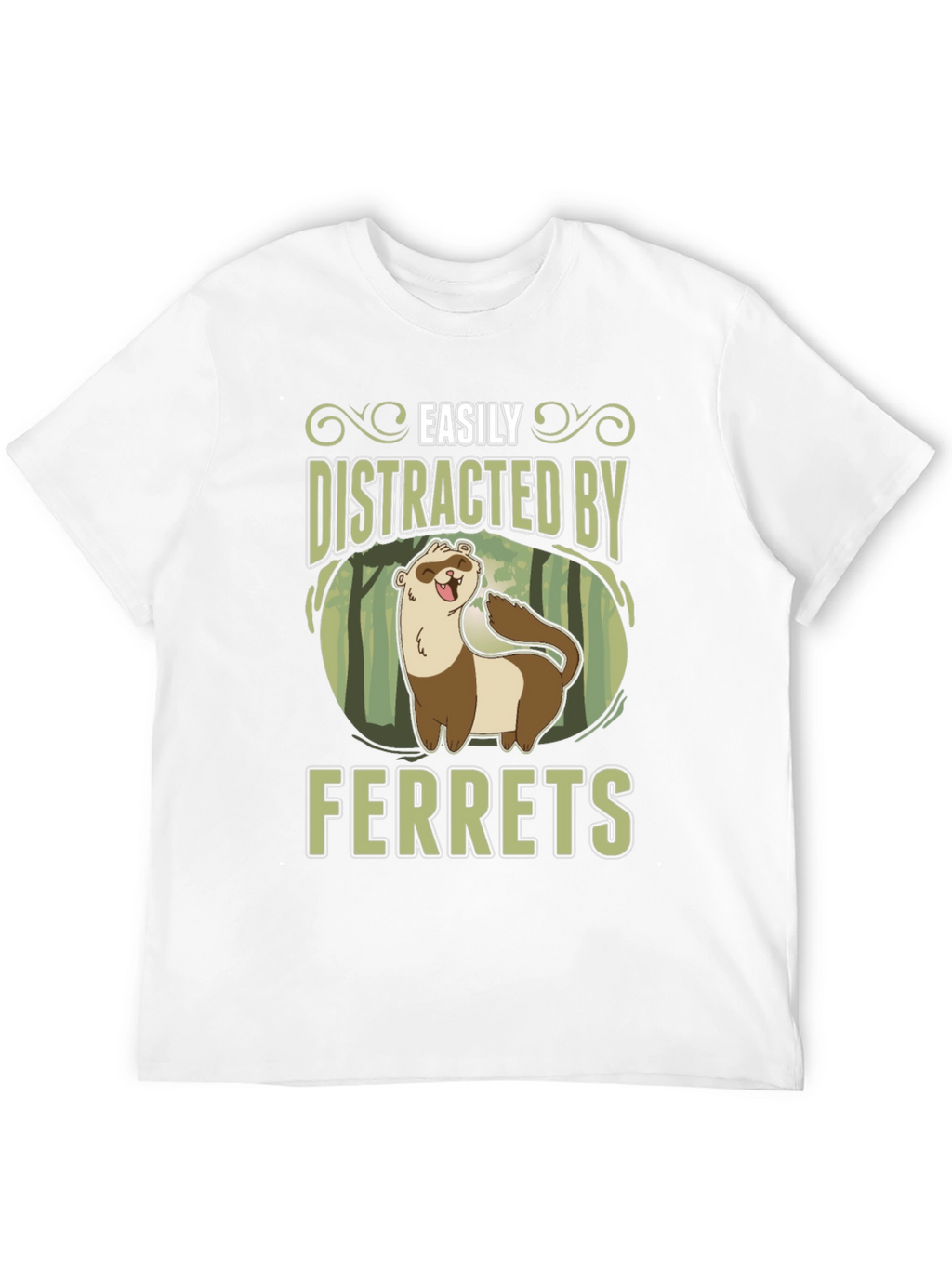 Easily Distracted by Ferrets Black T-Shirt