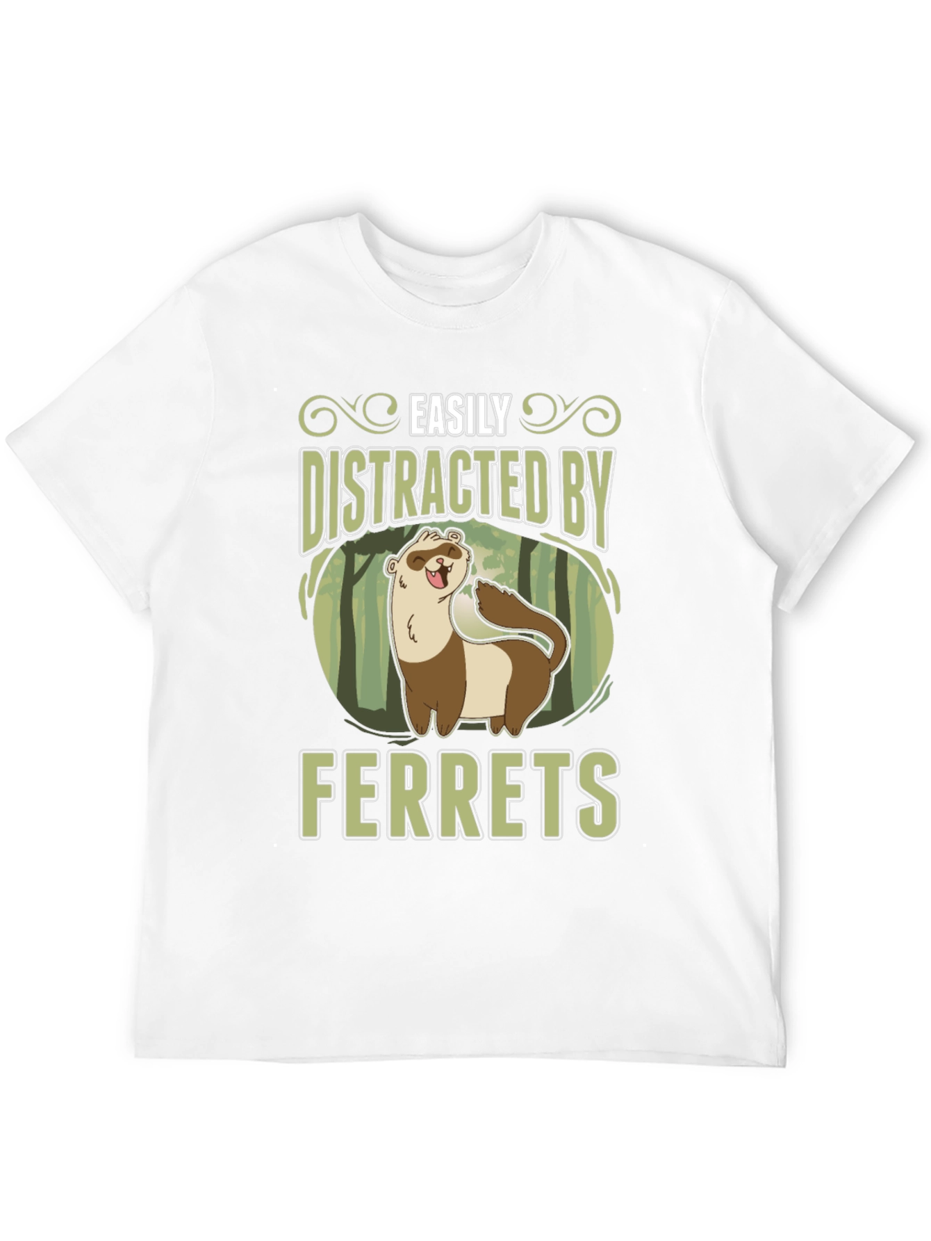 Easily Distracted by Ferrets Black T-Shirt