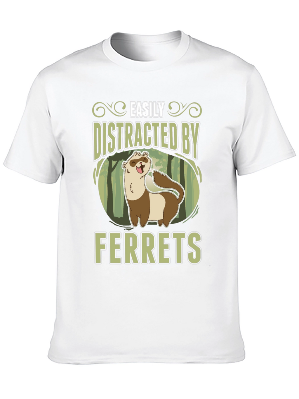 Easily Distracted by Ferrets Black T-Shirt