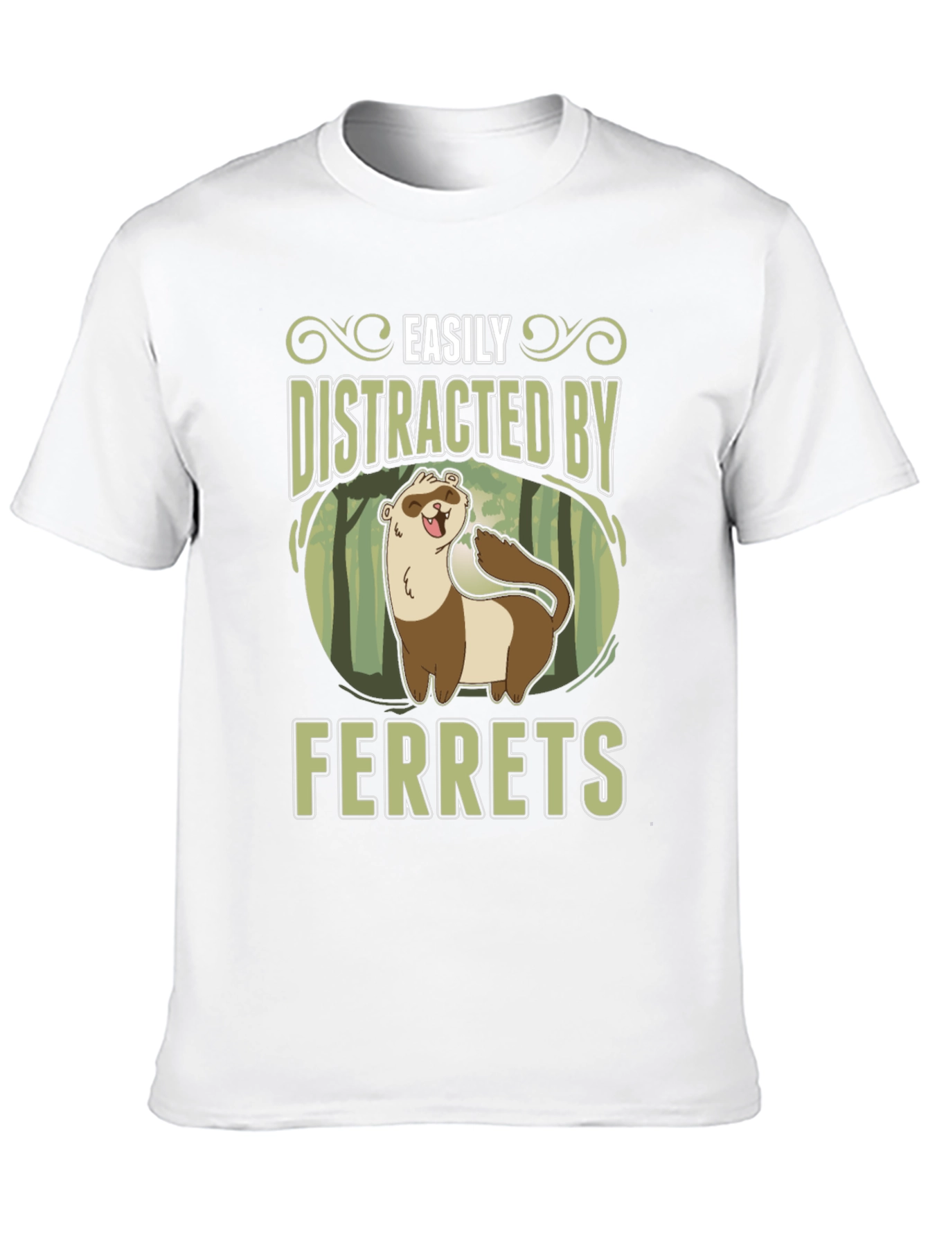 Easily Distracted by Ferrets Black T-Shirt