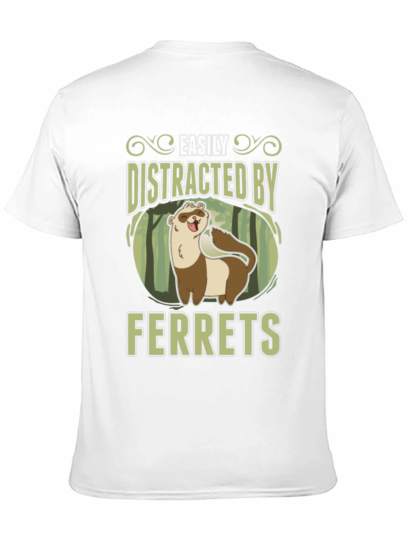 Easily Distracted by Ferrets Black T-Shirt