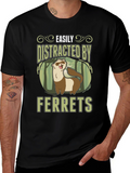 Easily Distracted by Ferrets Black T-Shirt