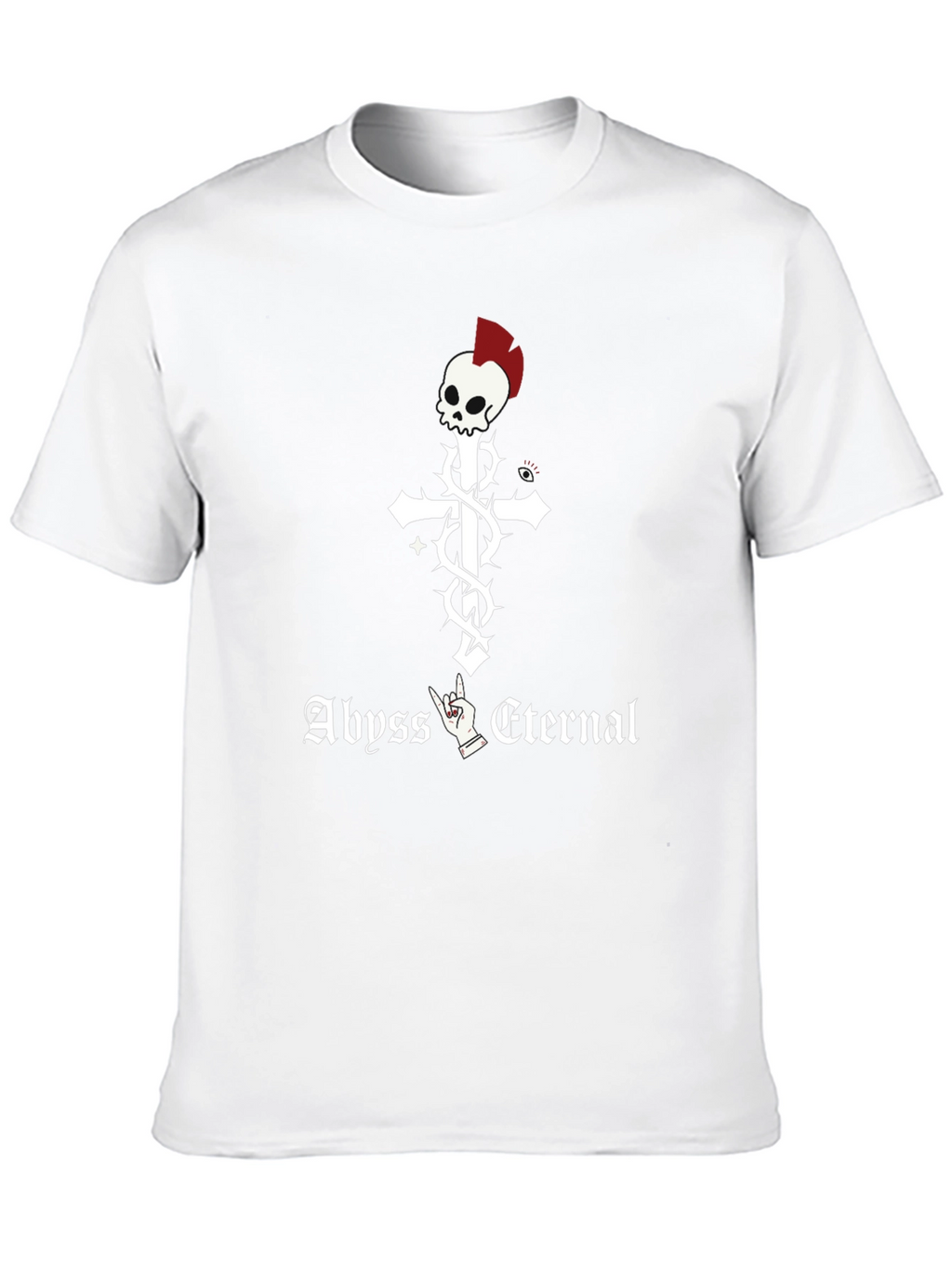 Abyss Eternal Skull Cross Graphic Black T-Shirt