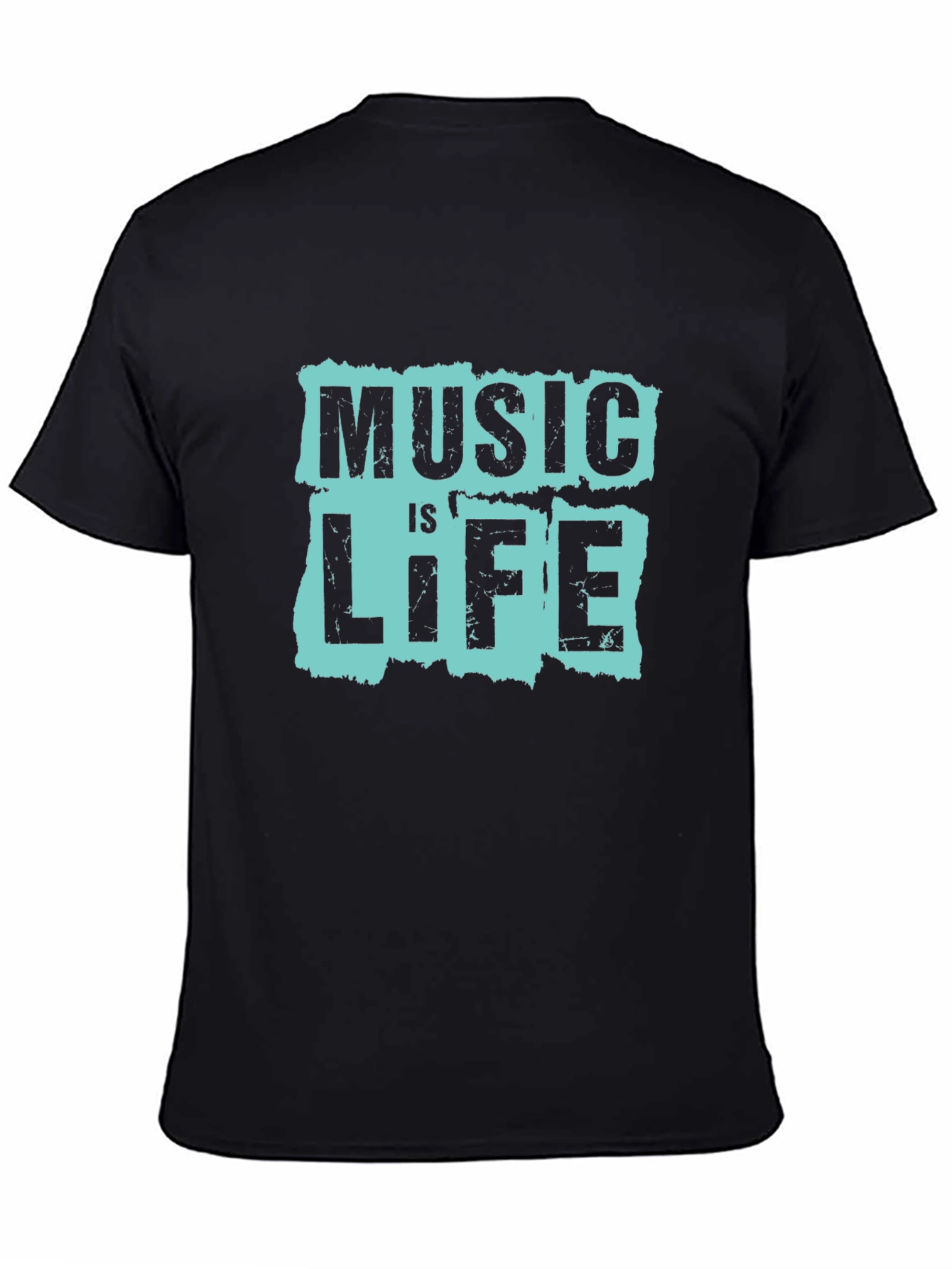Music is Life Graphic Tee - Black