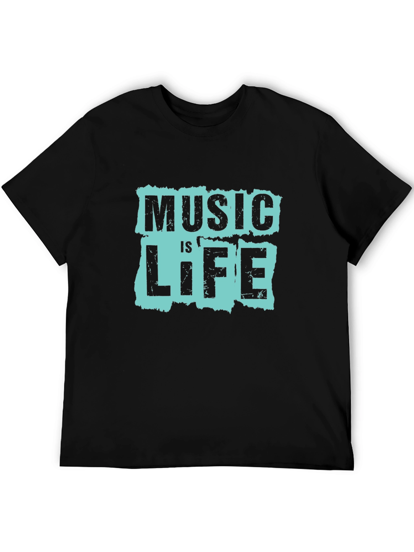 Music is Life Graphic Tee - Black
