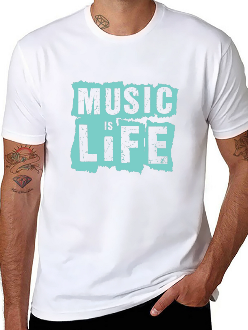 Music is Life Graphic Tee - Black