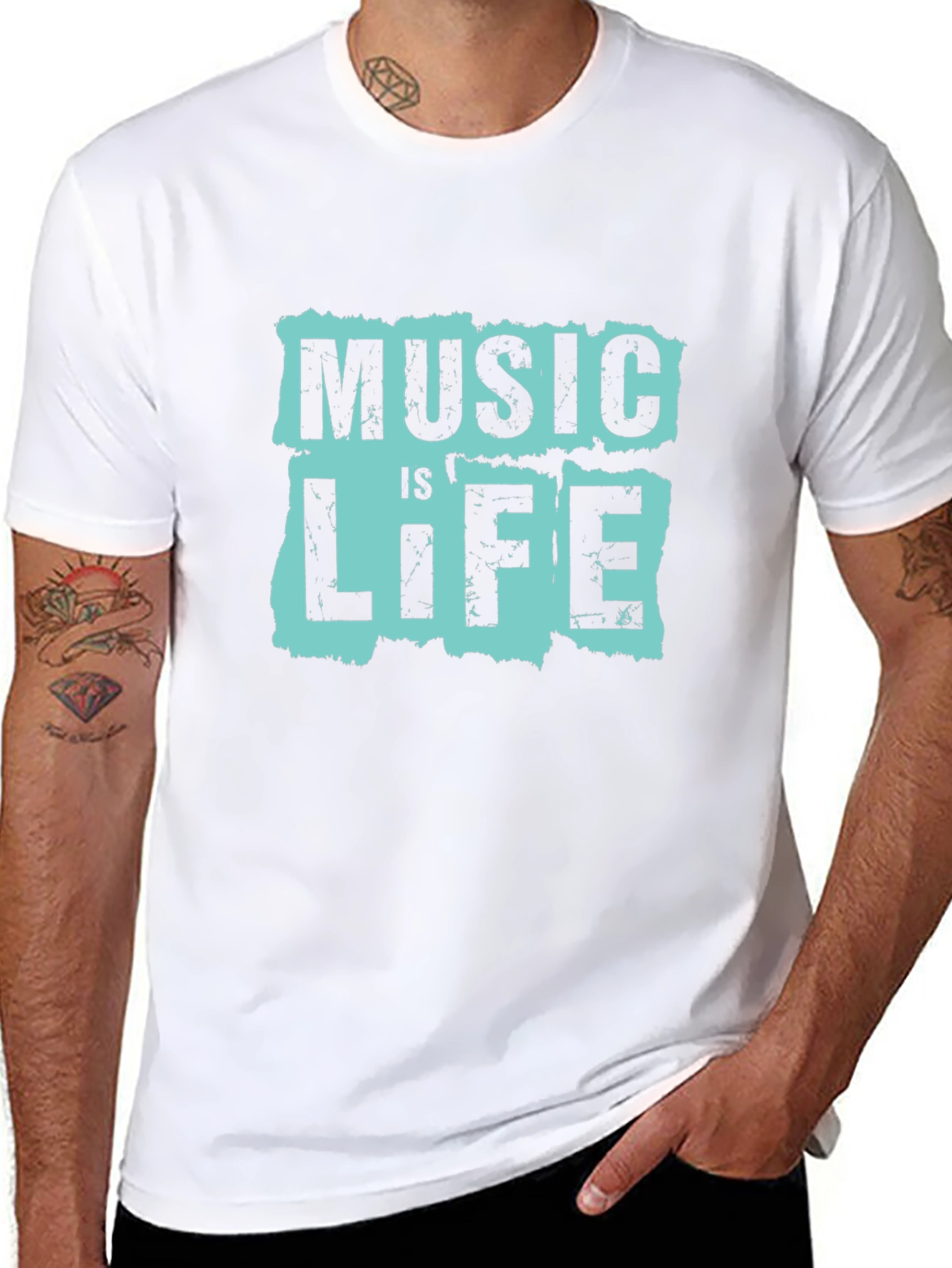 Music is Life Graphic Tee - Black
