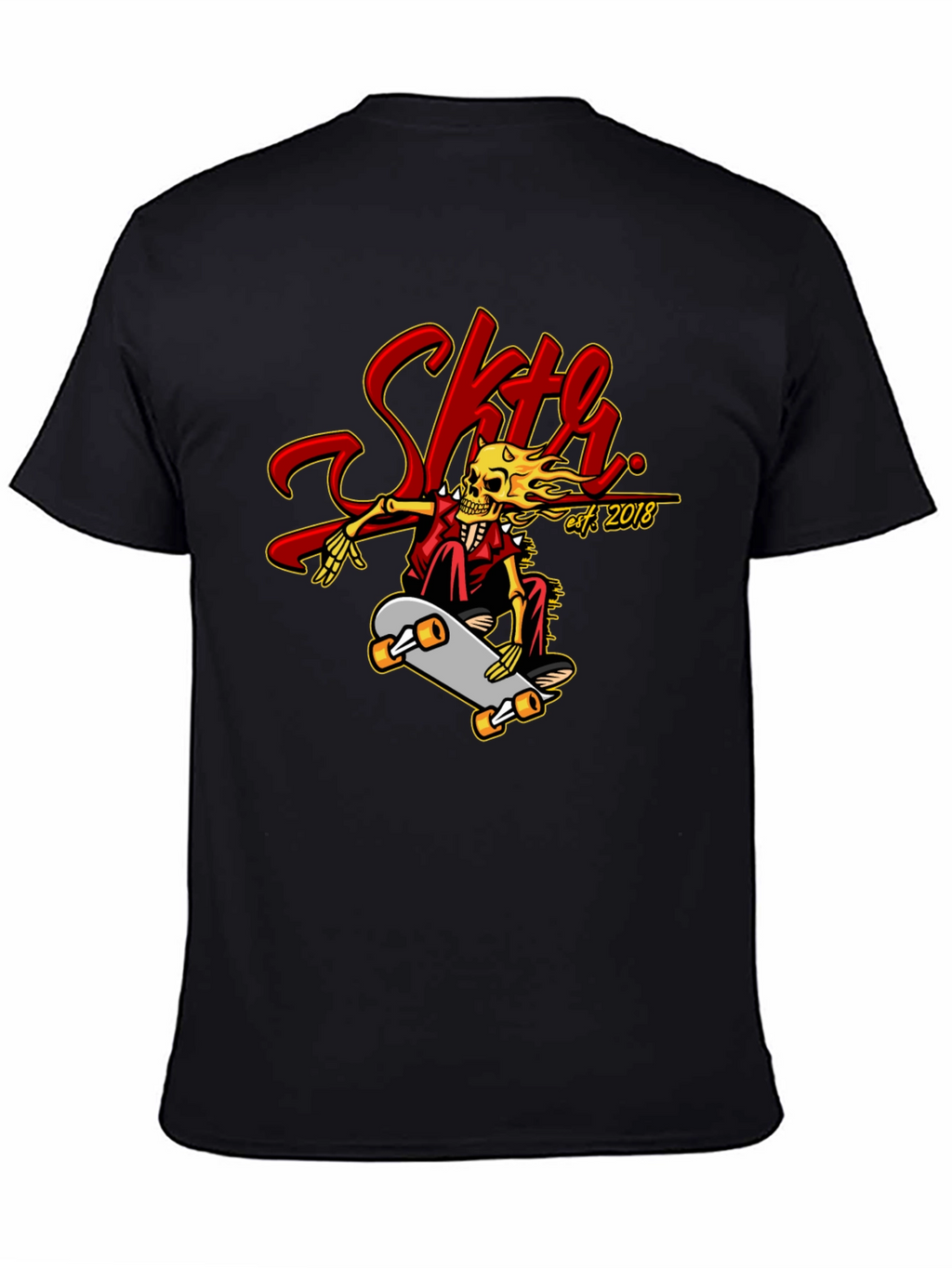 Skate Skeleton Graphic Tee - Cool Skateboard Design
