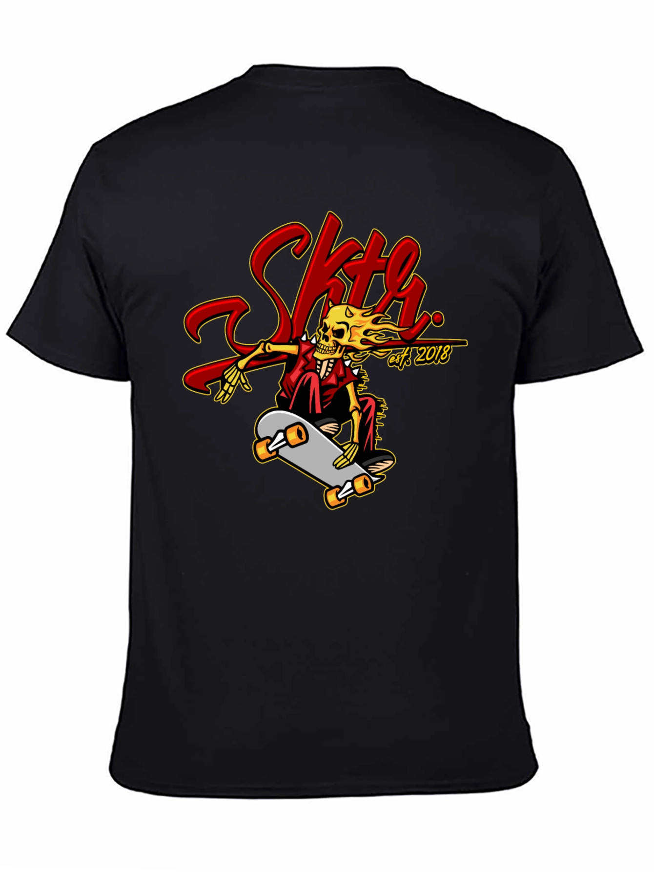 Skate Skeleton Graphic Tee - Cool Skateboard Design