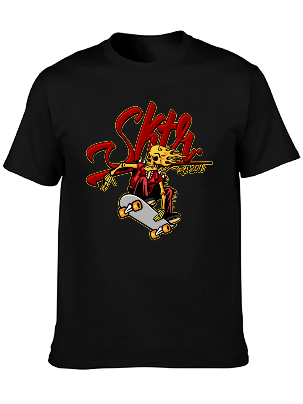 Skate Skeleton Graphic Tee - Cool Skateboard Design