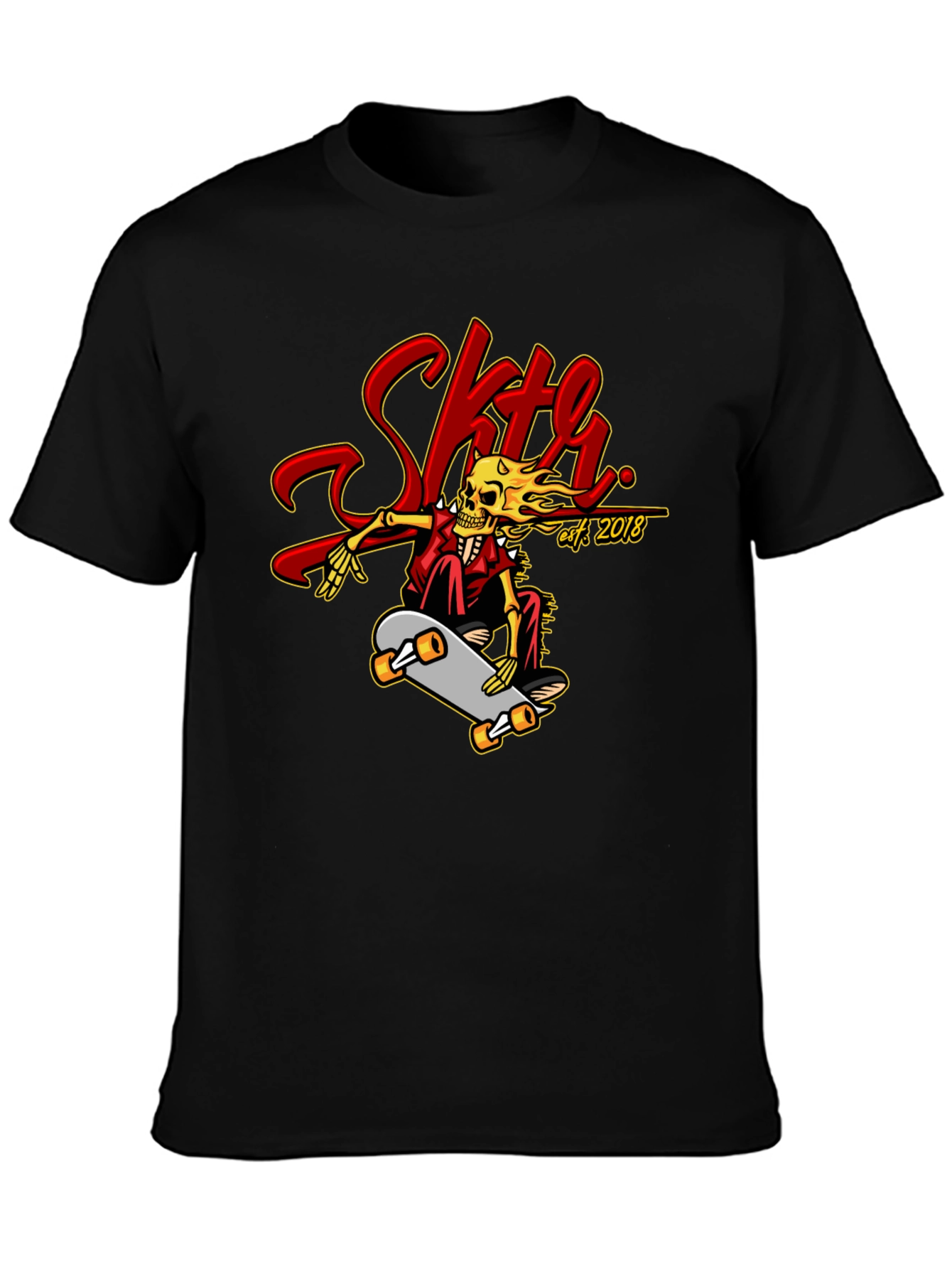 Skate Skeleton Graphic Tee - Cool Skateboard Design
