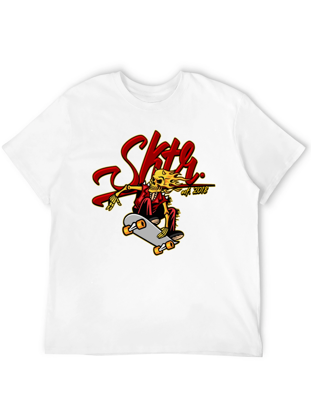 Skate Skeleton Graphic Tee - Cool Skateboard Design