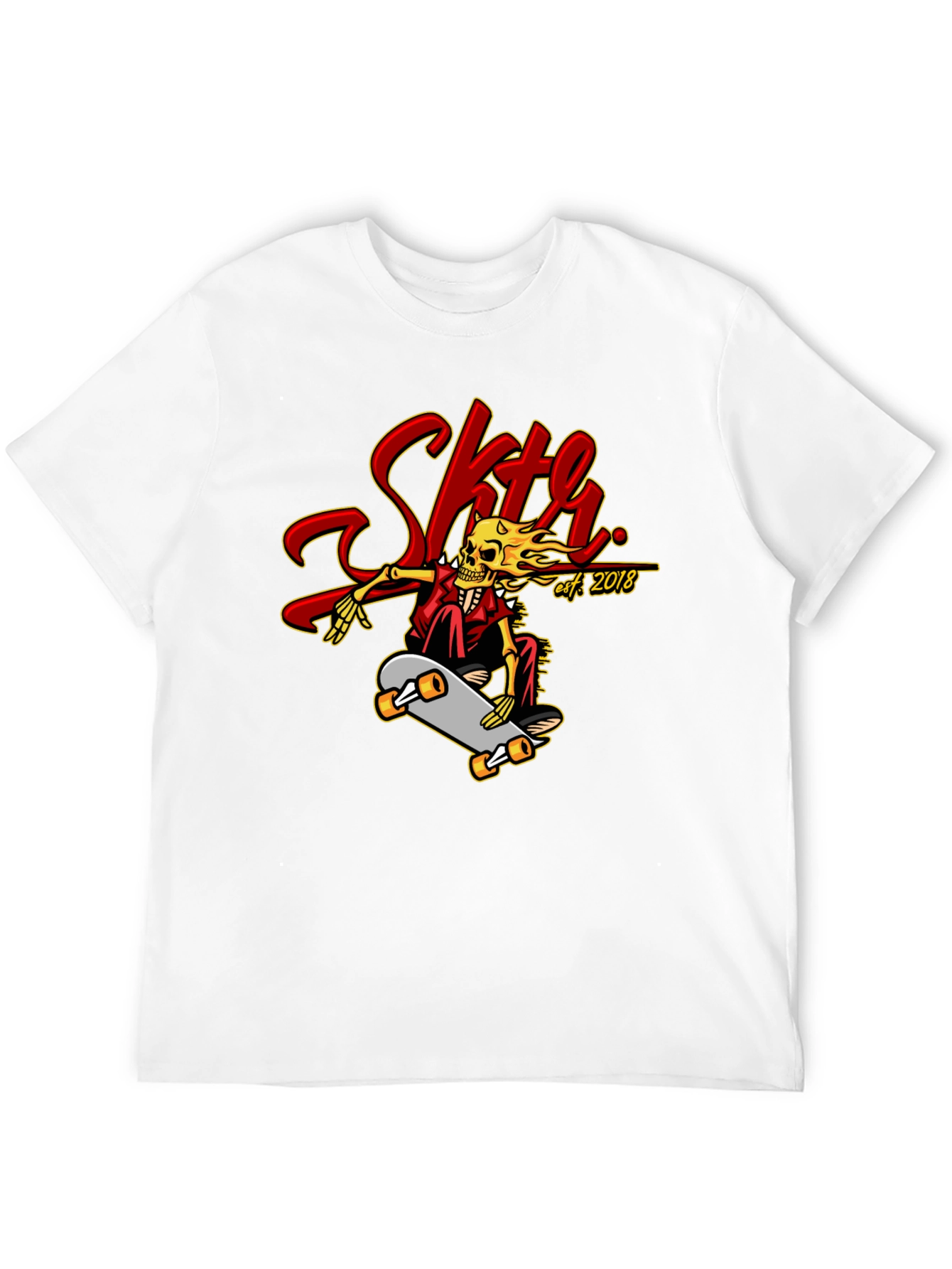 Skate Skeleton Graphic Tee - Cool Skateboard Design