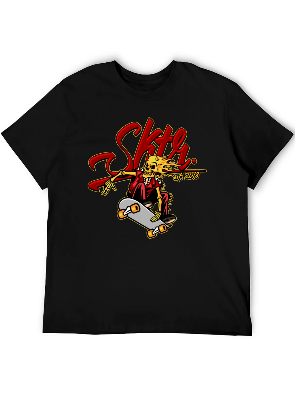 Skate Skeleton Graphic Tee - Cool Skateboard Design
