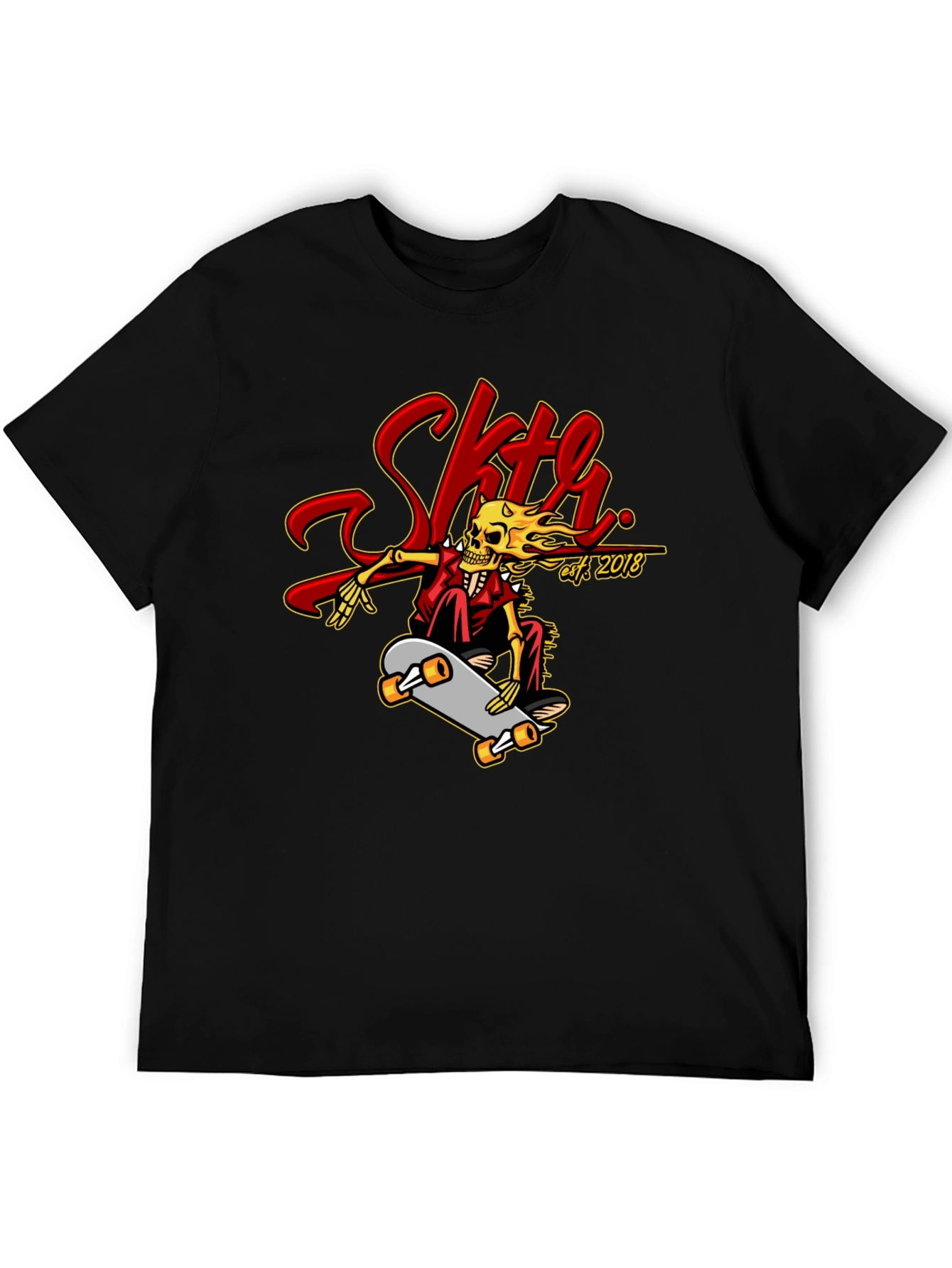 Skate Skeleton Graphic Tee - Cool Skateboard Design