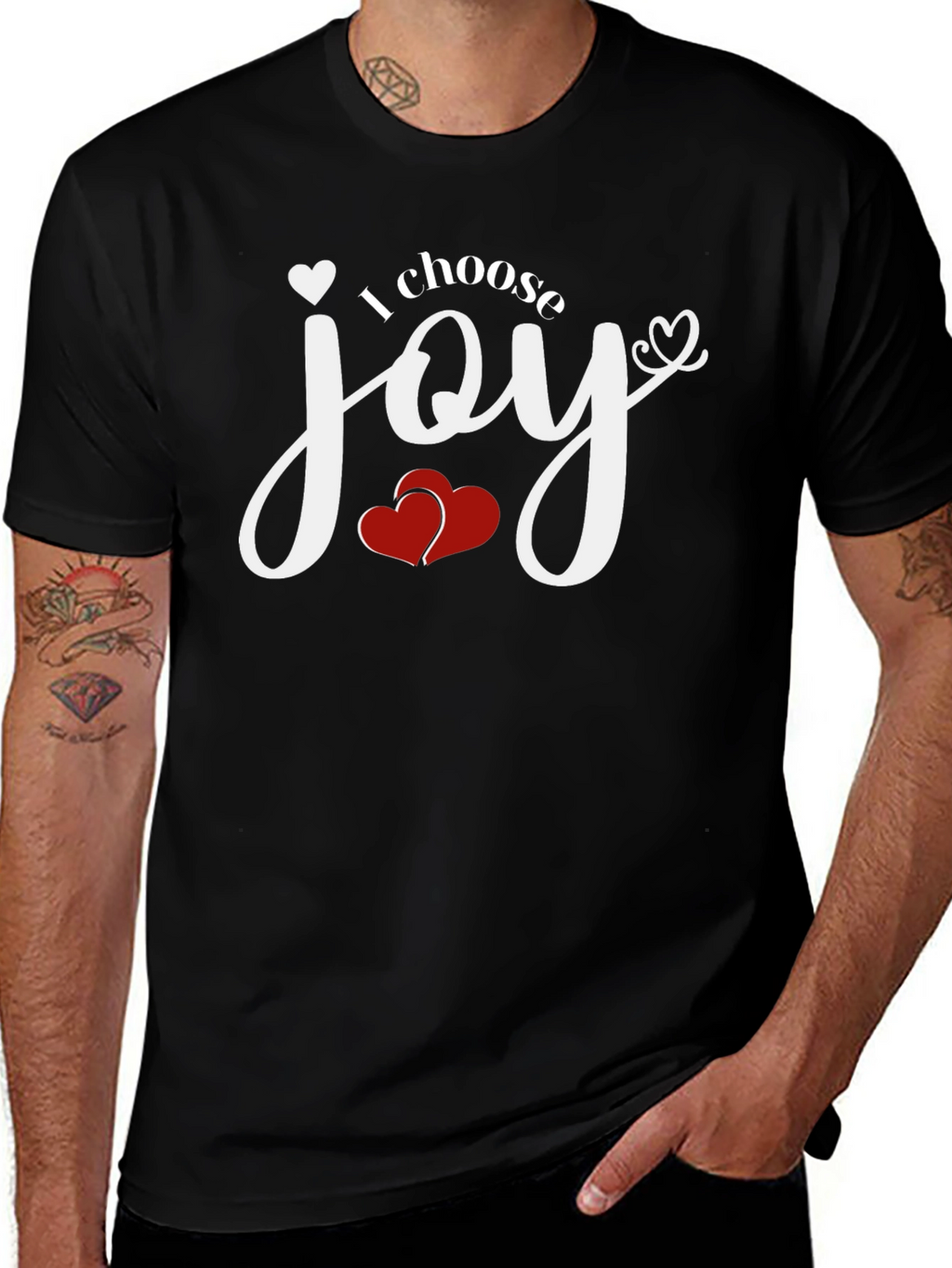 Choose Joy Graphic Tee - Black Cotton T-Shirt