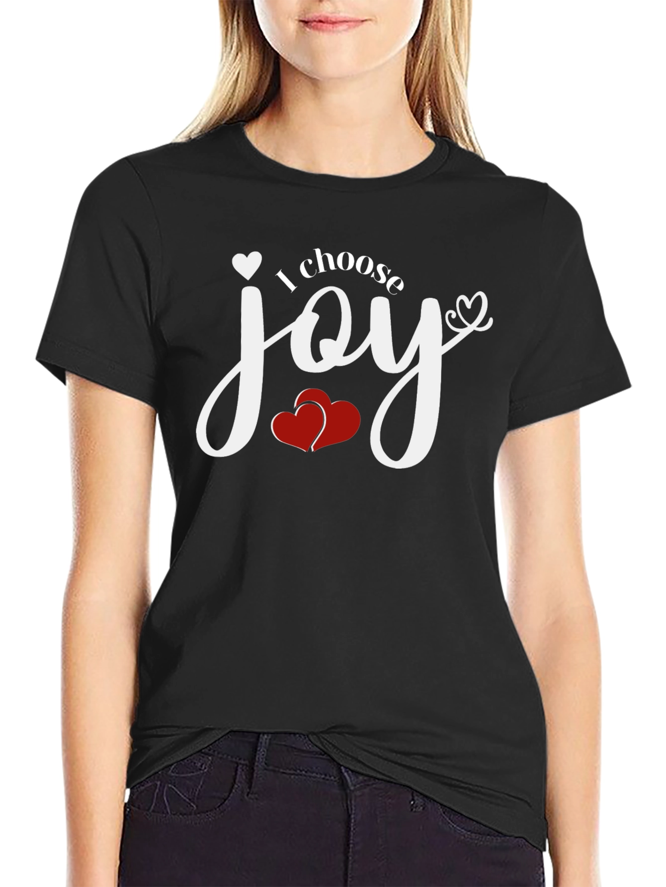 Choose Joy Graphic Tee - Black Cotton T-Shirt