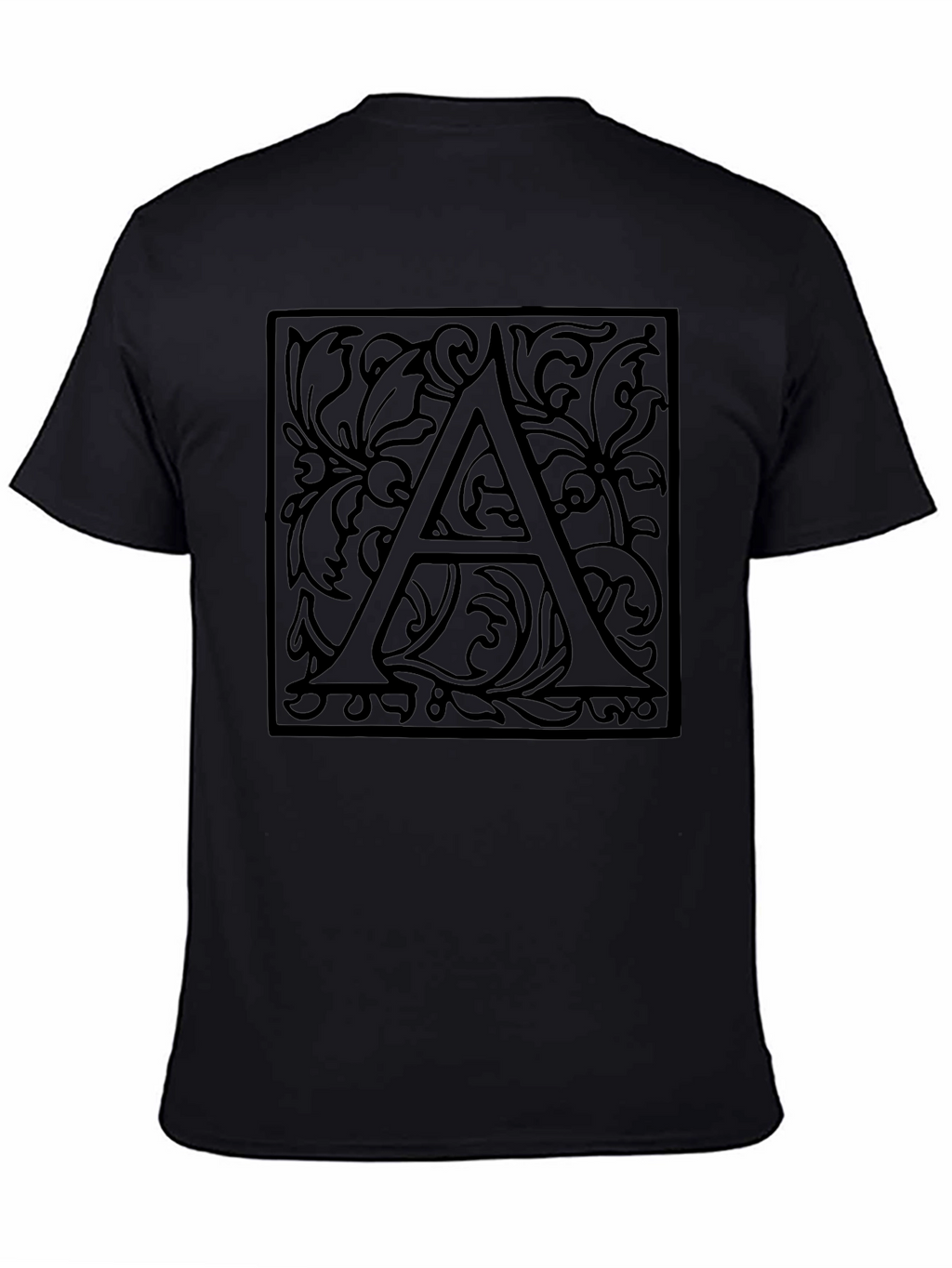Ornate Letter A Black Graphic Tee
