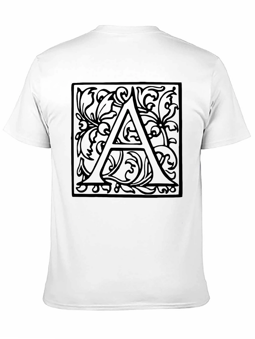 Ornate Letter A Black Graphic Tee