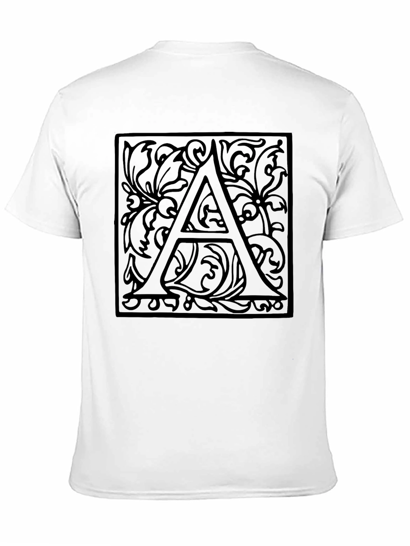 Ornate Letter A Black Graphic Tee