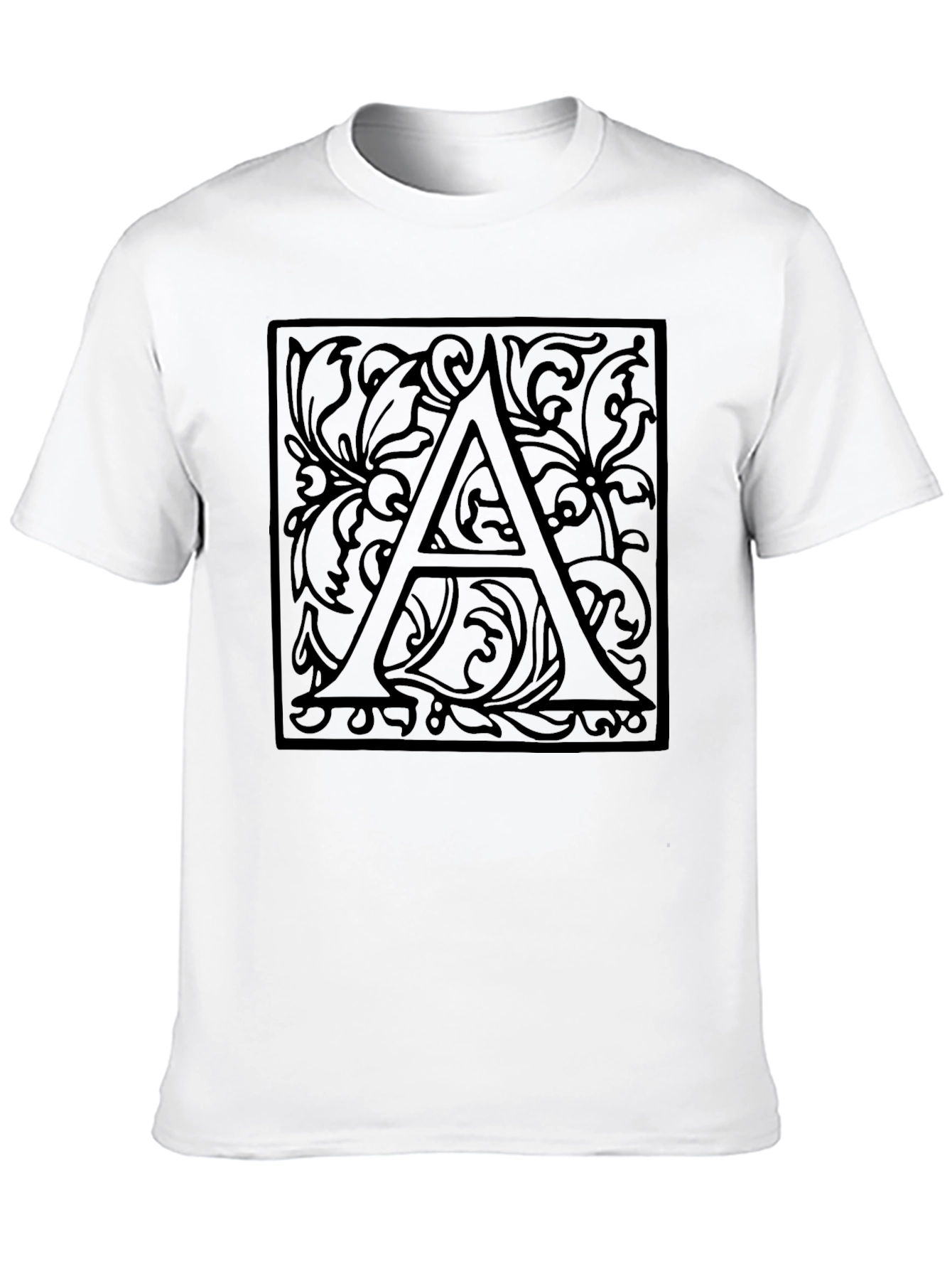 Ornate Letter A Black Graphic Tee