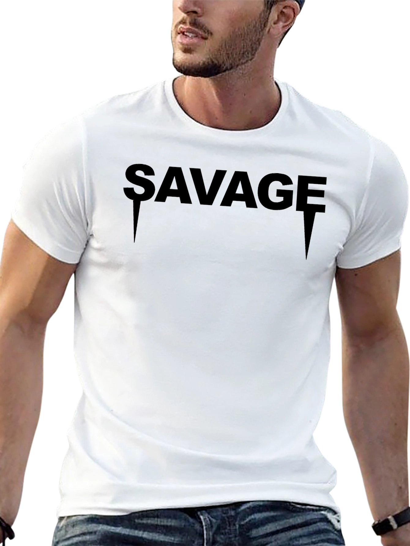 Savage Graphic Print Black Tee