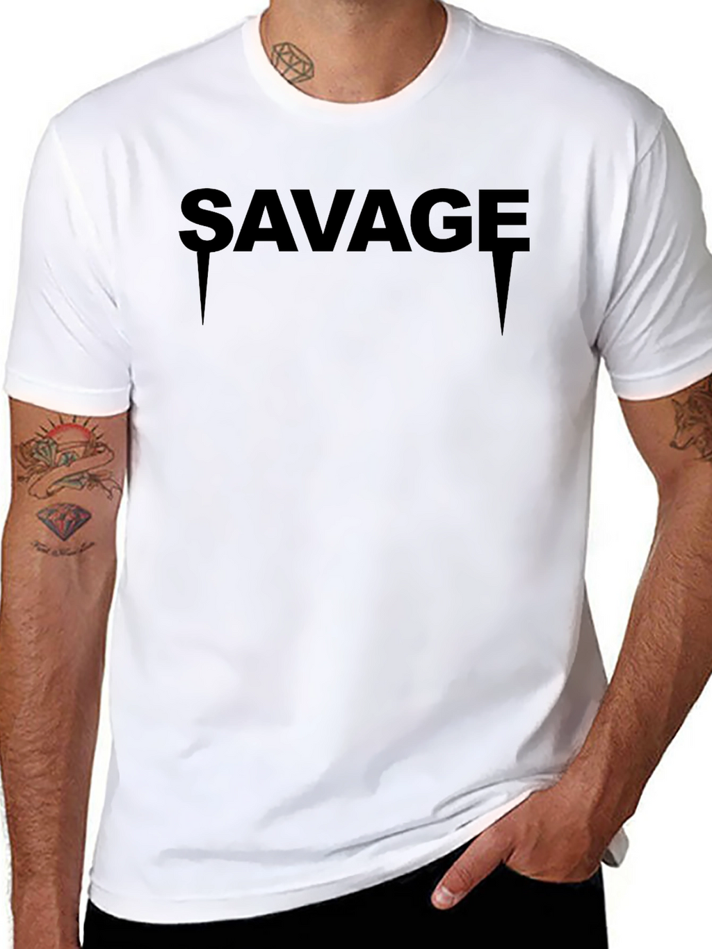 Savage Graphic Print Black Tee