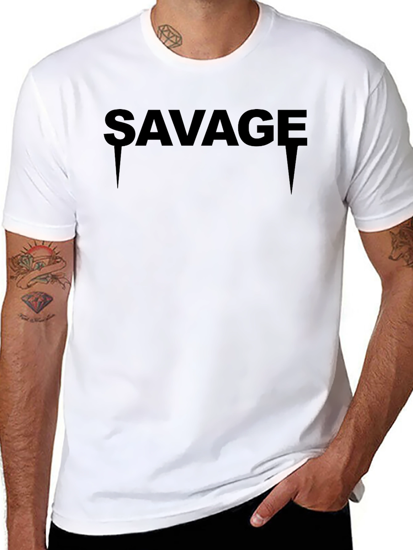 Savage Graphic Print Black Tee