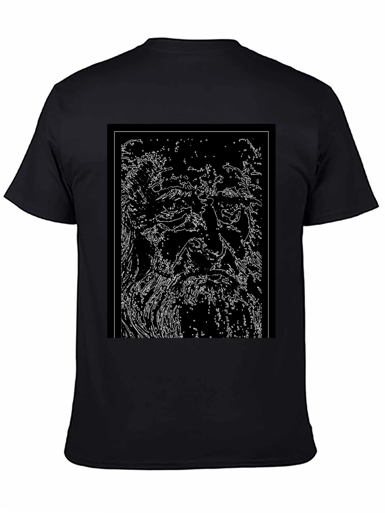 Abstract Face Graphic Black T-Shirt
