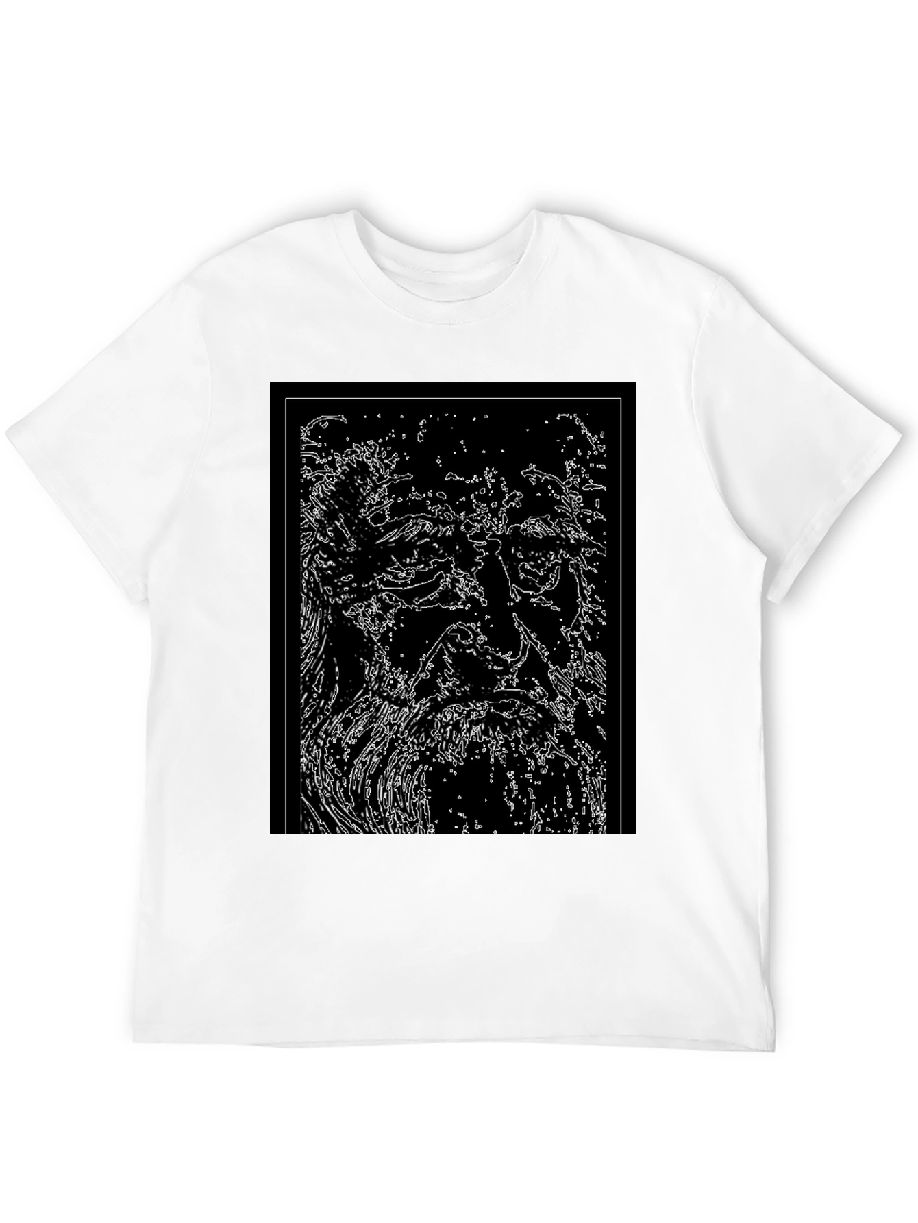 Abstract Face Graphic Black T-Shirt