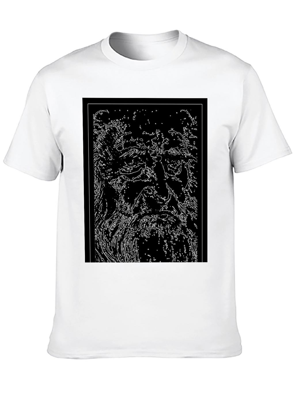 Abstract Face Graphic Black T-Shirt