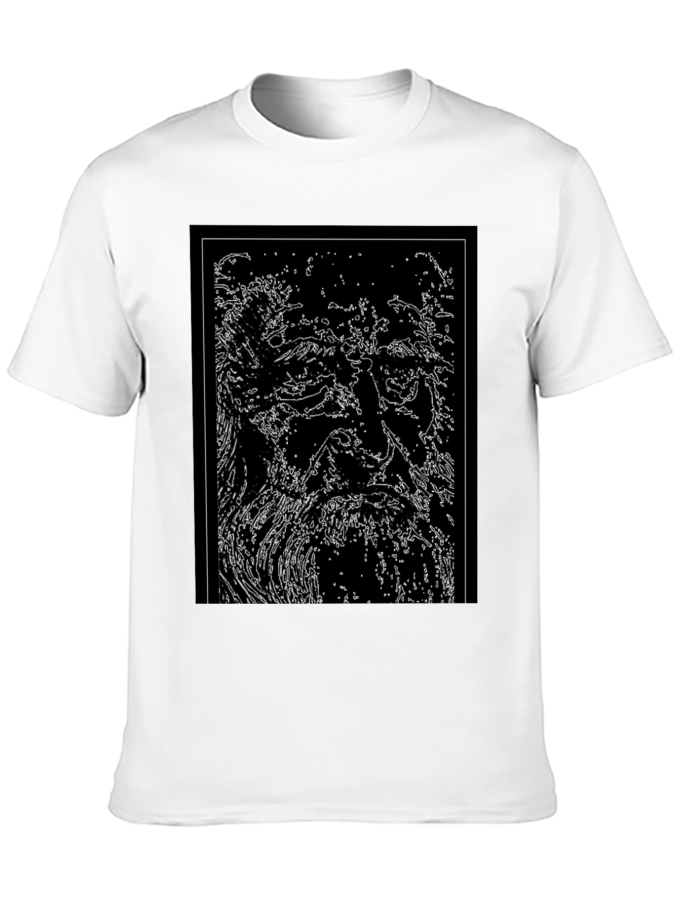 Abstract Face Graphic Black T-Shirt