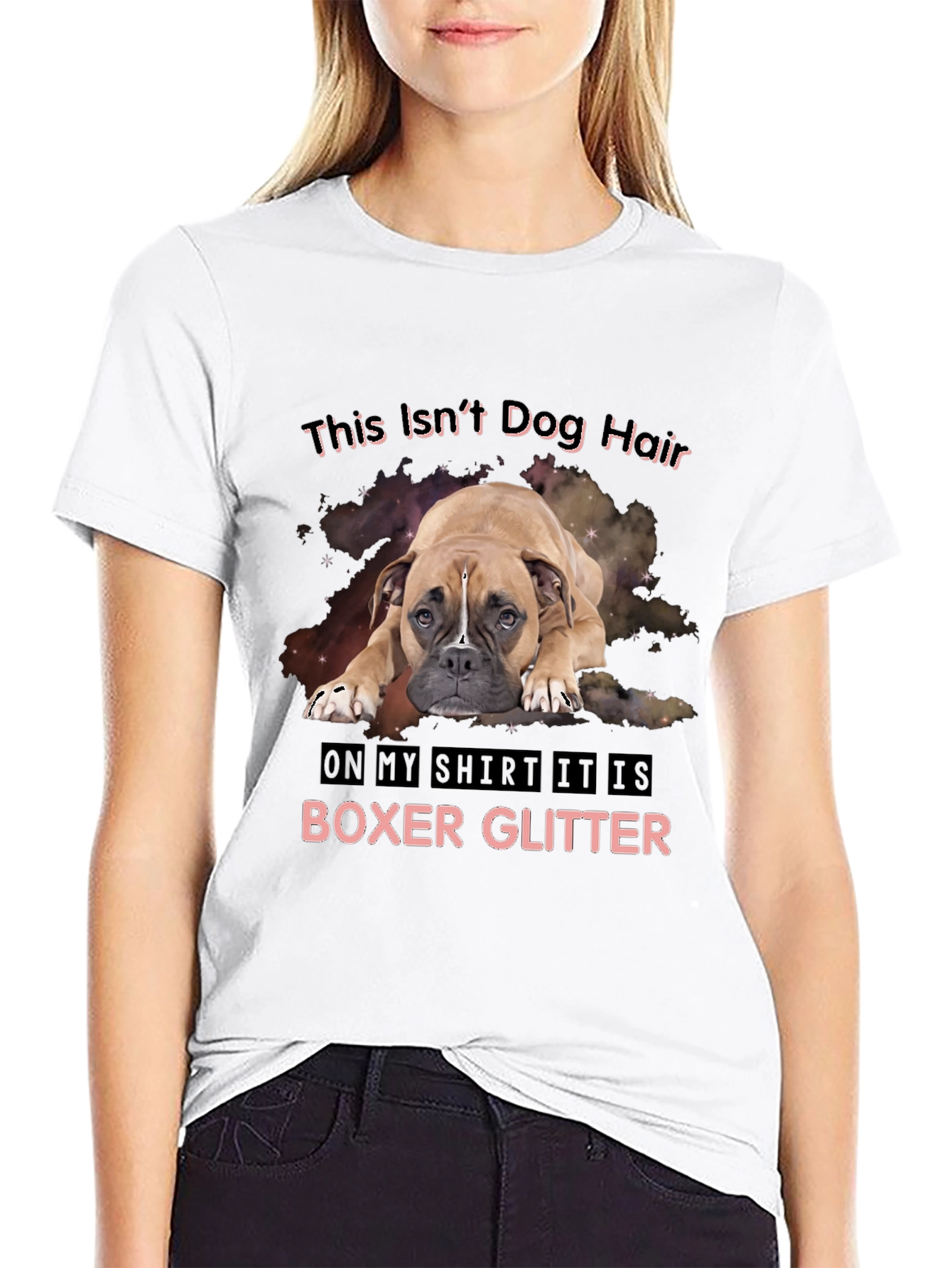 Boxer Glitter T-Shirt - Dog Lover Tee