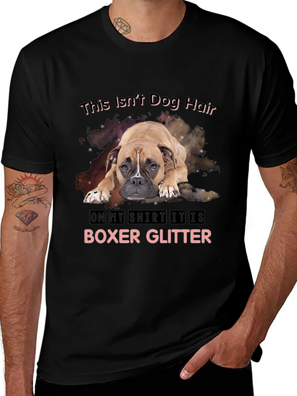 Boxer Glitter T-Shirt - Dog Lover Tee