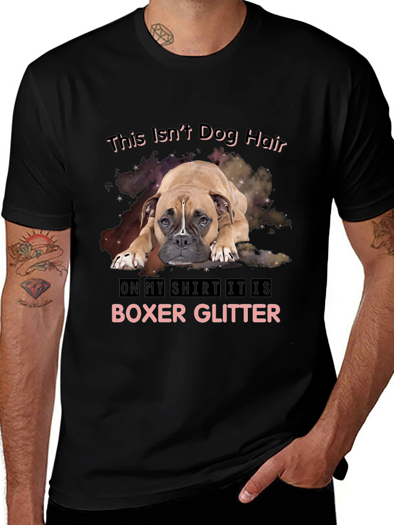 Boxer Glitter T-Shirt - Dog Lover Tee