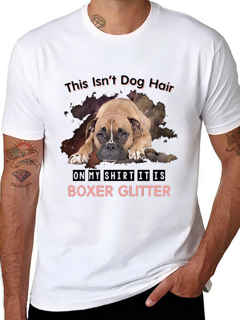 Boxer Glitter T-Shirt - Dog Lover Tee
