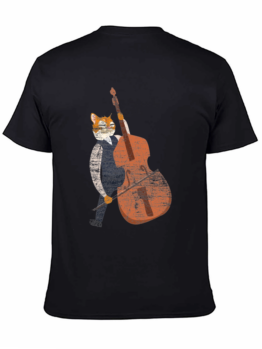 Cool Cat Bassist Black T-Shirt