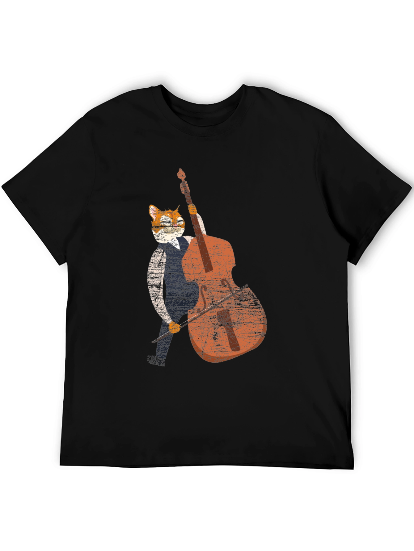Cool Cat Bassist Black T-Shirt
