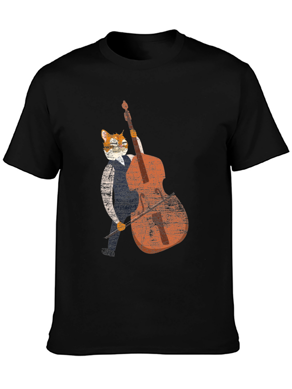 Cool Cat Bassist Black T-Shirt