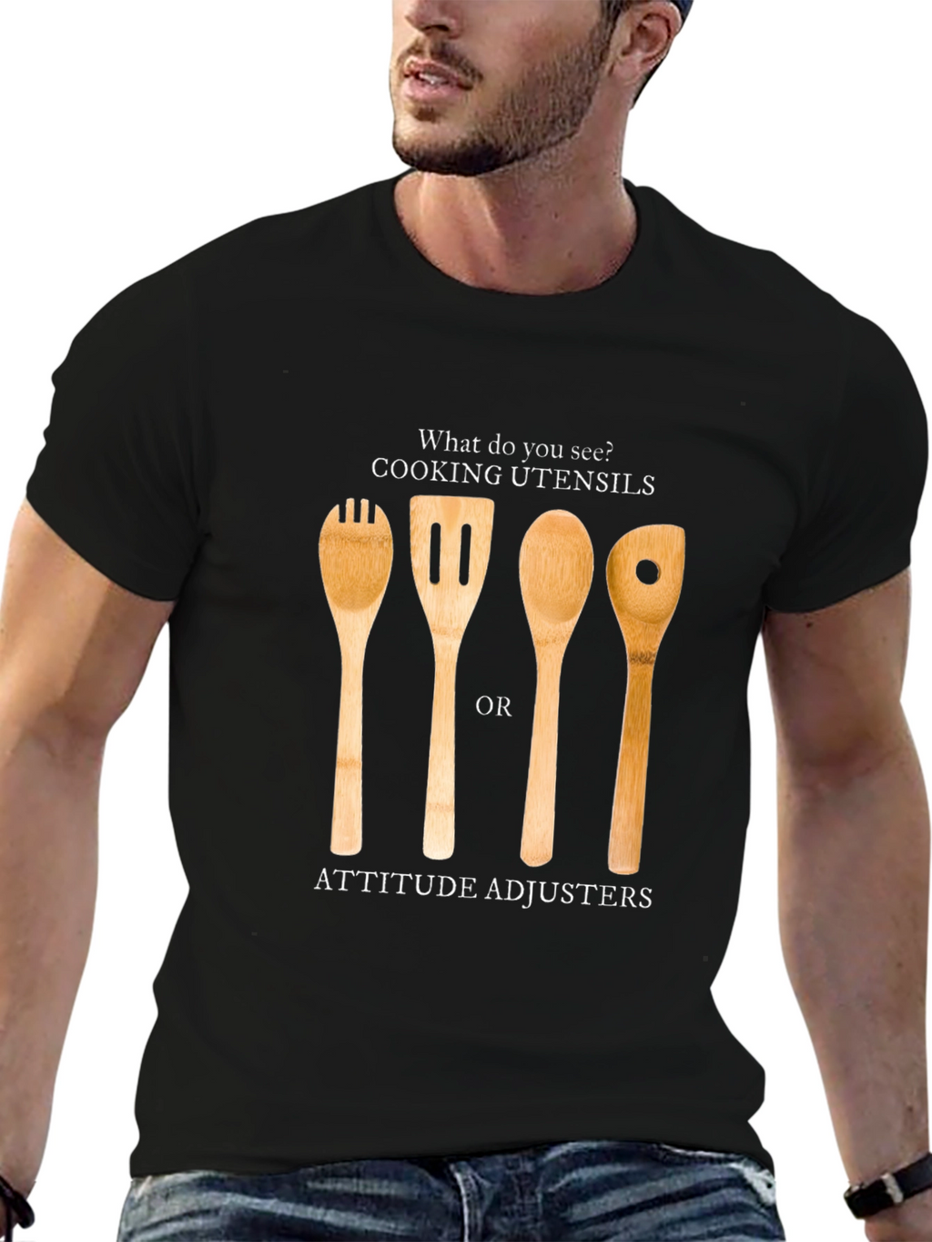 Attitude Adjuster T-Shirt - Funny Kitchen Utensil Design