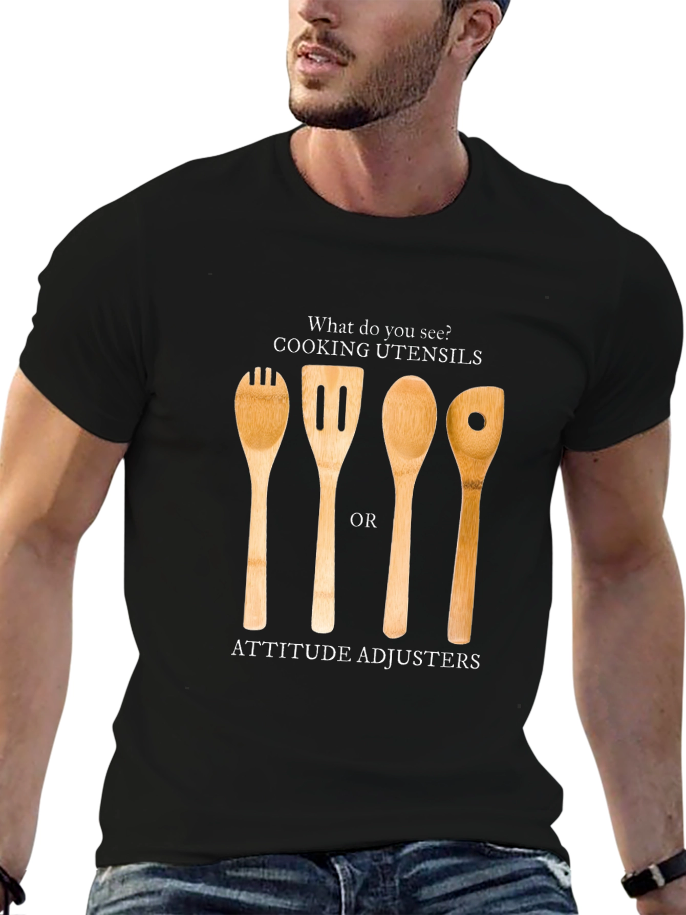 Attitude Adjuster T-Shirt - Funny Kitchen Utensil Design