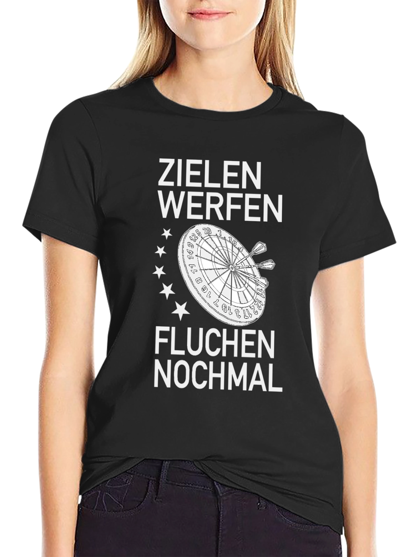 Darts Fun T-Shirt - Zielen Werfen Fluchen Nochmal